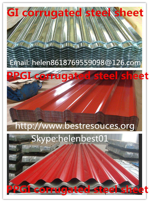 0.50mm*840mm*3000mm roof plate PPGI corrugated steel sheet